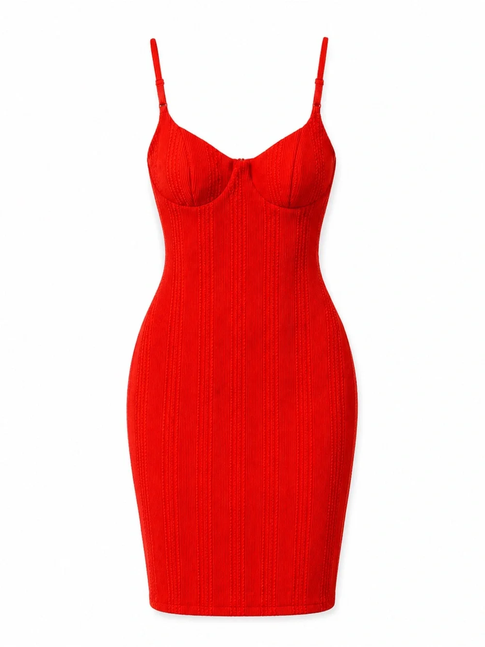 Red Bodycon Slip Dress with Adjustable Straps